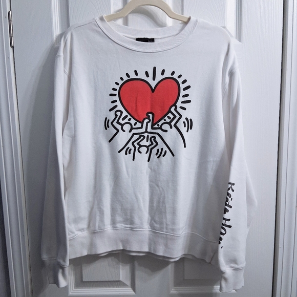Vintage Keith Haring Sweatshirt Pop Art Dancing Heart 1980s NY Artist Activist - Picture 10 of 10